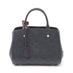 Louis Vuitton Montaigne BB Handbag Bag Leather Monogram Empreinte Women's Navy M42747