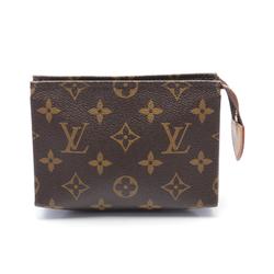 Louis Vuitton LOUIS VUITTON Poche Toilette 15 Monogram Pouch Bag Coated Canvas Leather Women's Brown M47546