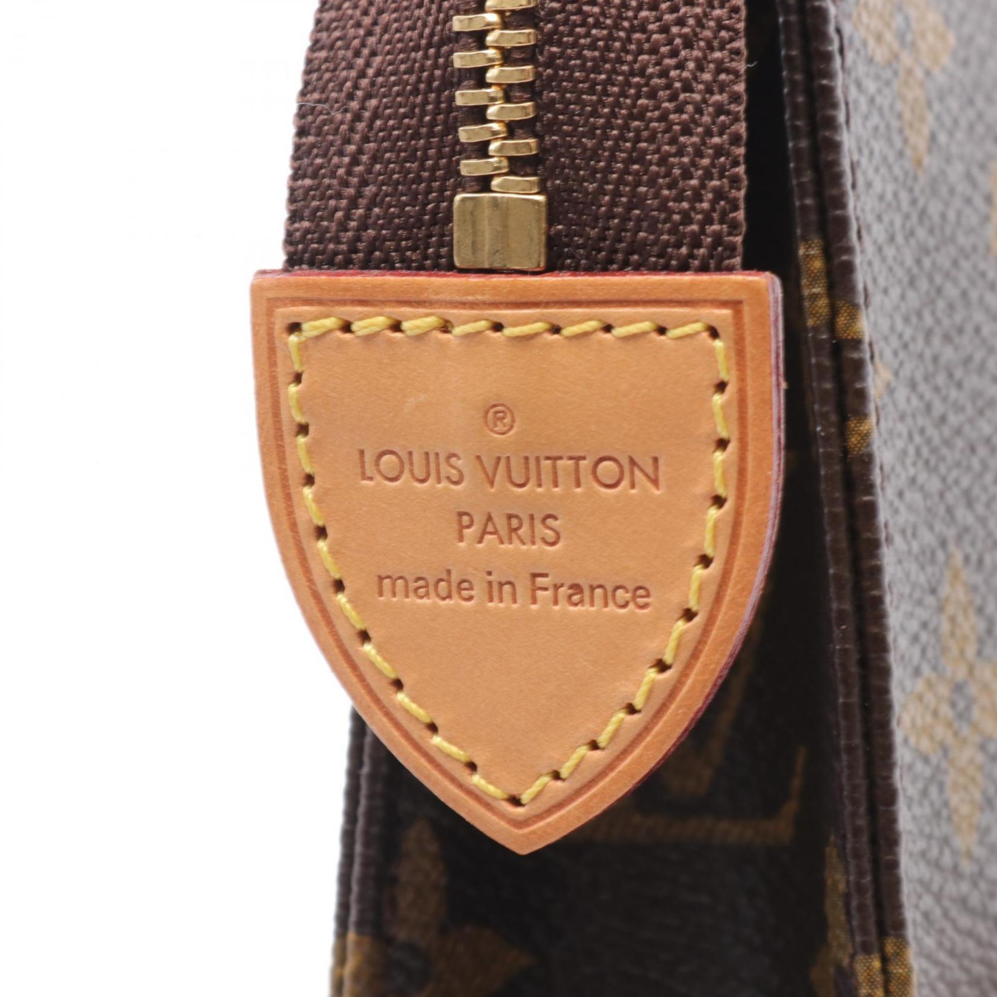 Louis Vuitton LOUIS VUITTON Poche Toilette 15 Monogram Pouch Bag Coated Canvas Leather Women's Brown M47546