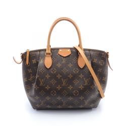 Louis Vuitton Turen PM Handbag Bag Coated Canvas Leather Monogram Women's Brown M48813