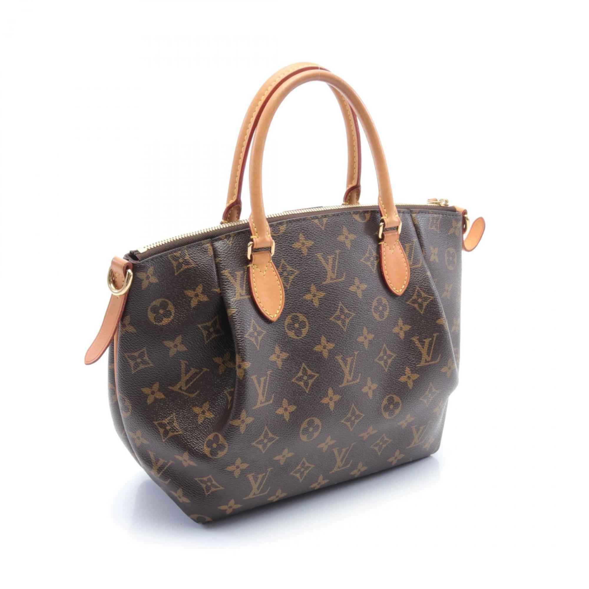 Louis Vuitton Turen PM Handbag Bag Coated Canvas Leather Monogram Women's Brown M48813