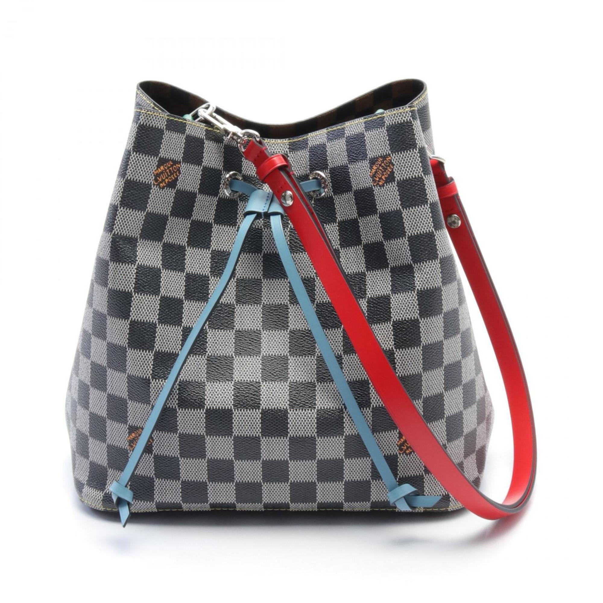 Louis Vuitton NeoNoe Shoulder Bag Coated Canvas Leather Damier Women's Black White Multicolor N40229