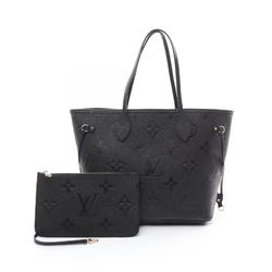 Louis Vuitton Neverfull MM Tote Bag Leather Monogram Empreinte Women's Black M45685