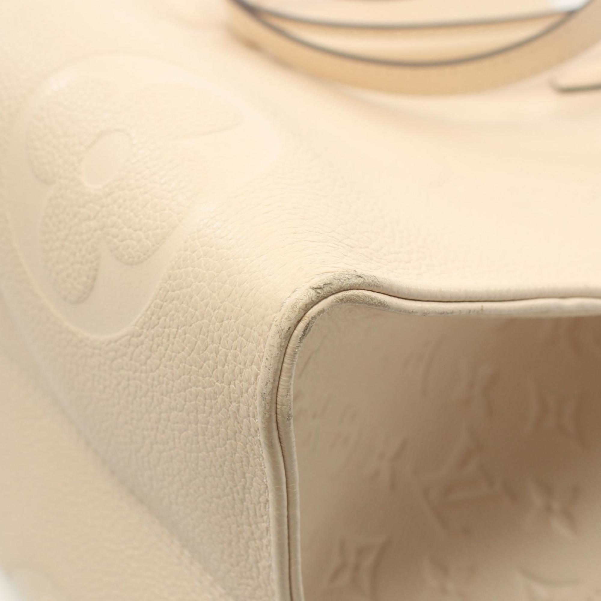 LOUIS VUITTON On the Go GM Monogram Empreinte Cream Tote Bag Leather Women's Ivory M45081