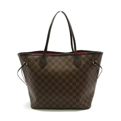 Louis Vuitton Neverfull MM Tote Bag, Coated Canvas, Damier, Women's, Brown, N51105