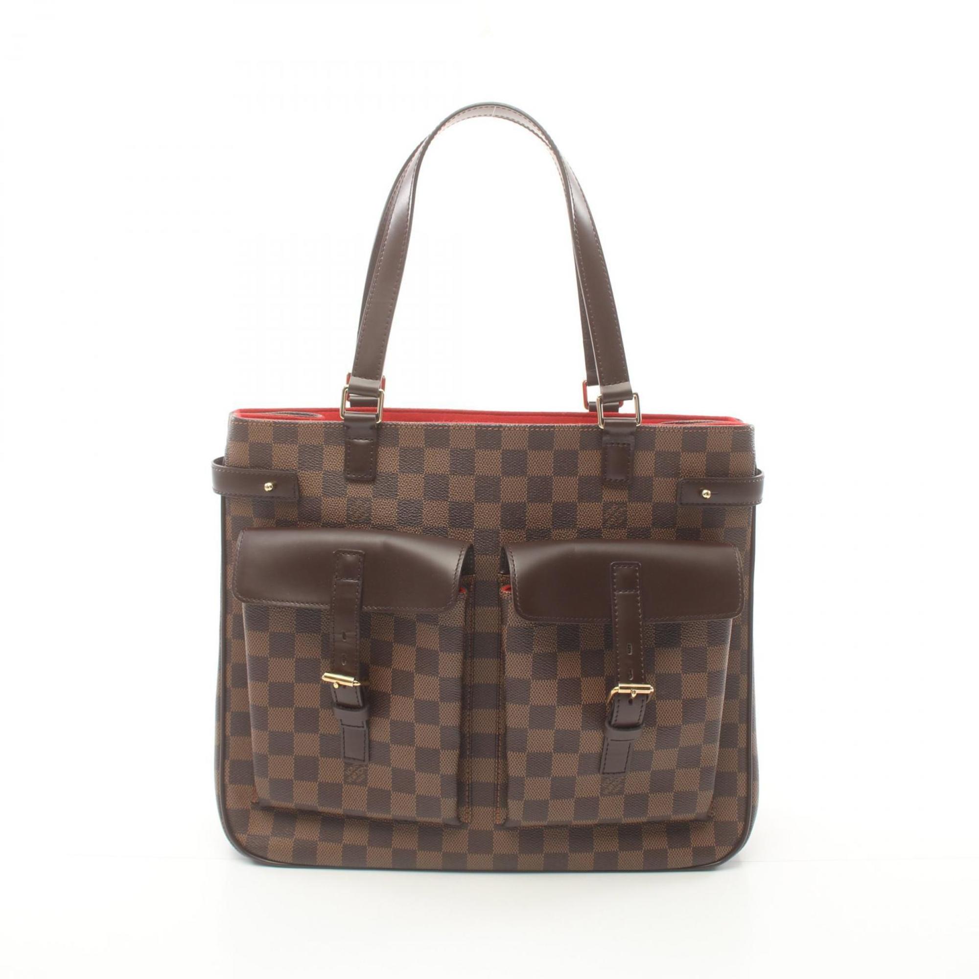 Louis Vuitton LOUIS VUITTON Uzes Tote Bag Coated Canvas Leather Damier Women's Brown N51128