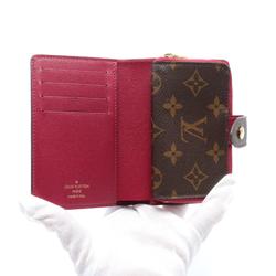 Louis Vuitton Juliet Monogram Fuchsia Bi-fold Wallet Coated Canvas Leather Women's Brown Pink M69433