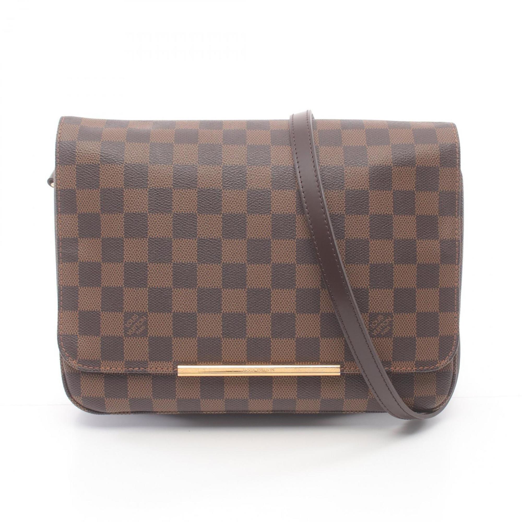 Louis Vuitton Hoxton GM Damier Ebene Shoulder Bag Coated Canvas Leather Women's Brown N41253