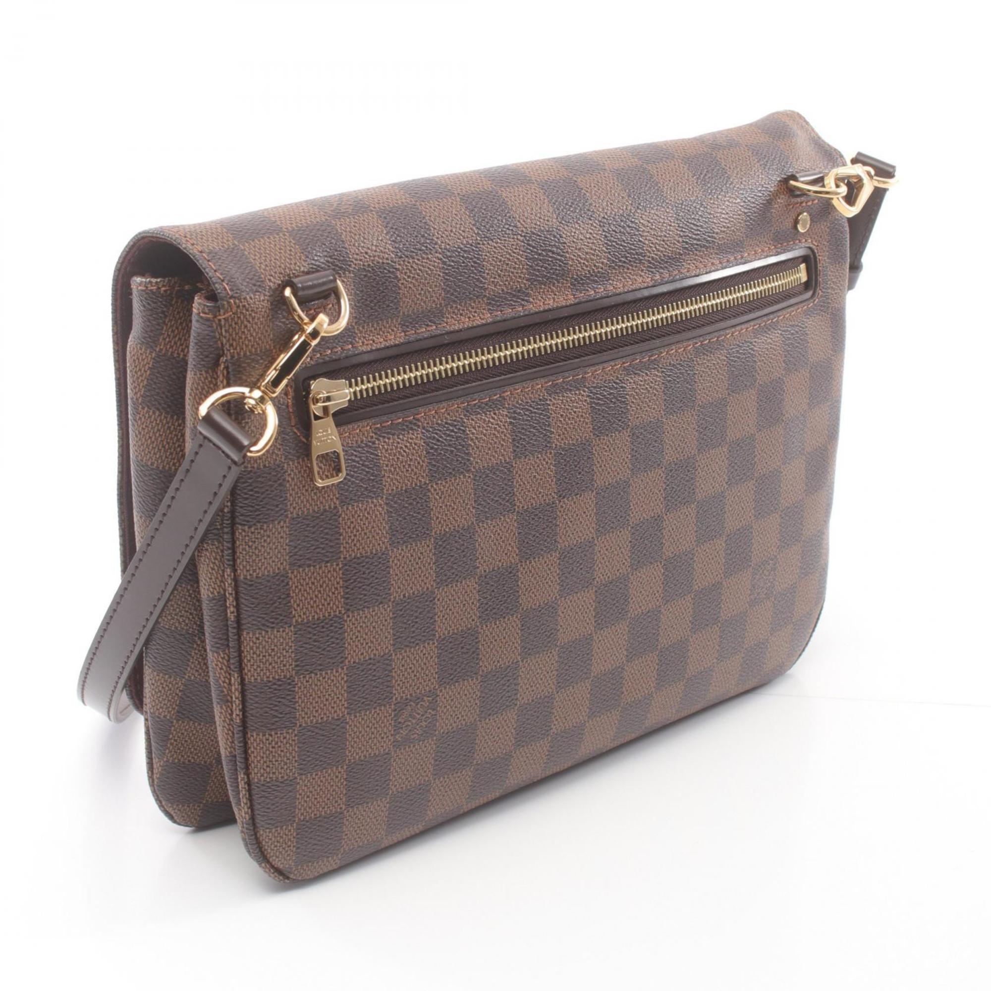 Louis Vuitton Hoxton GM Damier Ebene Shoulder Bag Coated Canvas Leather Women's Brown N41253