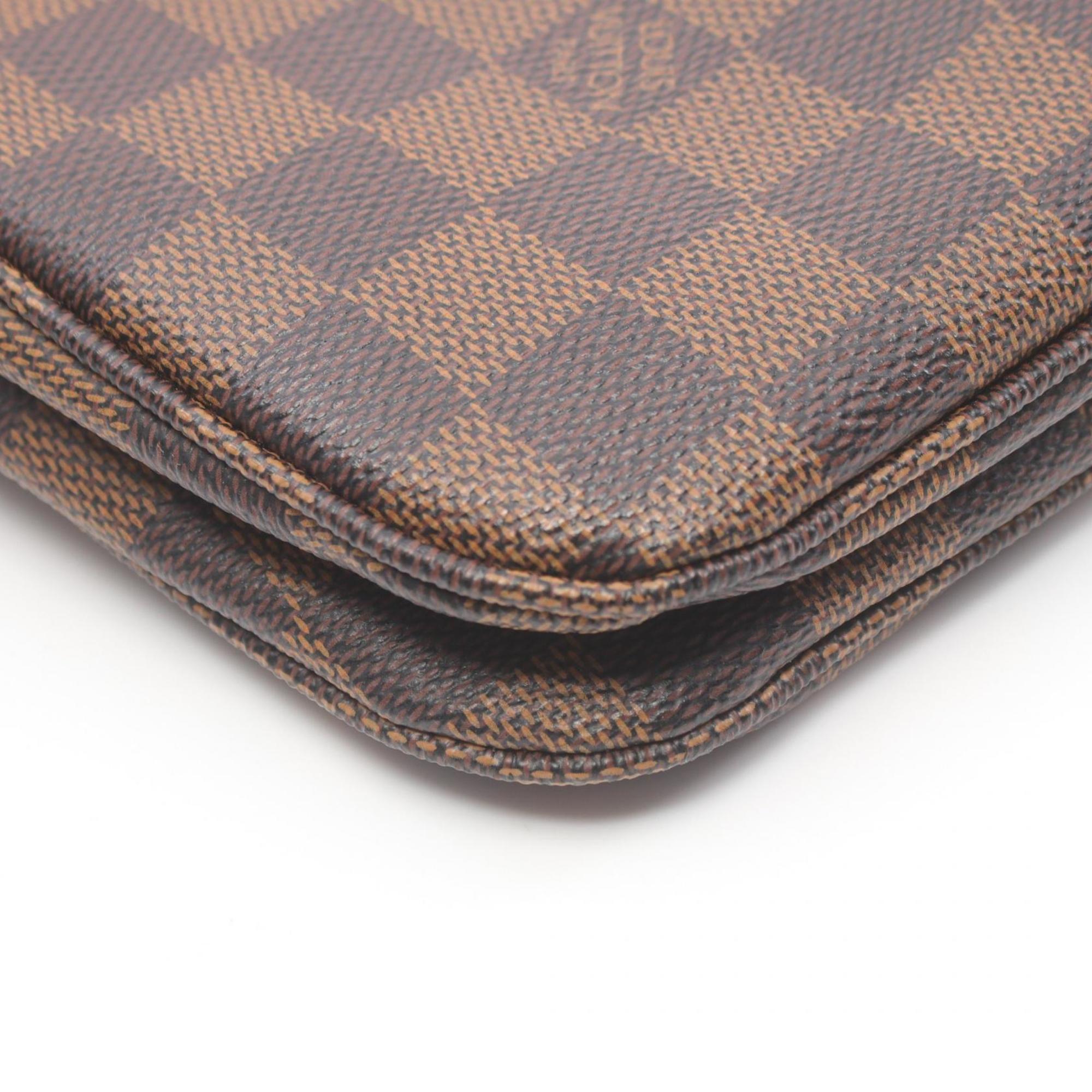 Louis Vuitton Hoxton GM Damier Ebene Shoulder Bag Coated Canvas Leather Women's Brown N41253