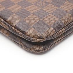 Louis Vuitton Hoxton GM Damier Ebene Shoulder Bag Coated Canvas Leather Women's Brown N41253