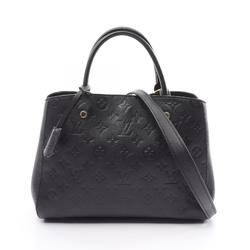 Louis Vuitton LOUIS VUITTON Montaigne MM Monogram Empreinte Noir Handbag Bag Leather Women's Black M41048