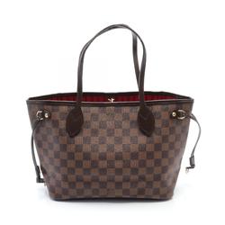 Louis Vuitton Neverfull PM Tote Bag, Coated Canvas, Leather, Damier, Women's, Brown, N51109