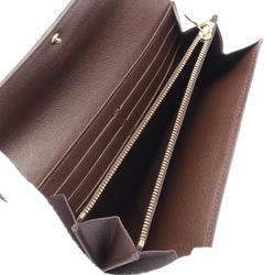 Louis Vuitton LOUIS VUITTON Portefeuille Sarah Damier Ebene Bi-fold Long Wallet Coated Canvas Leather Women's Brown N61734