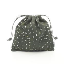 LOEWE x Suna Fujita DRAWSTRING POUCH Drawstring Pouch Panda Bag Canvas Leather Women's Green Multicolor