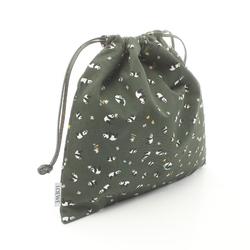 LOEWE x Suna Fujita DRAWSTRING POUCH Drawstring Pouch Panda Bag Canvas Leather Women's Green Multicolor