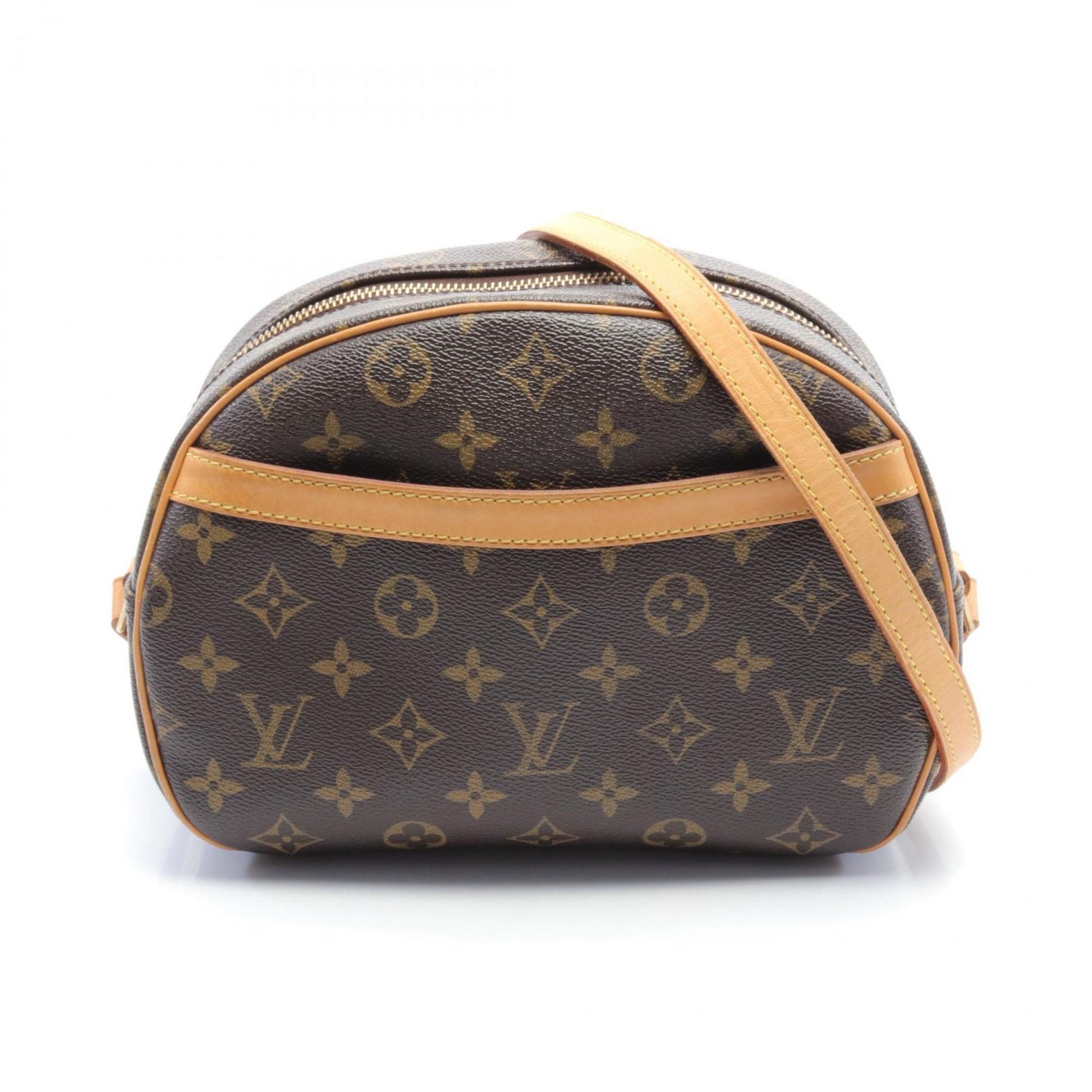 Louis Vuitton Blois Shoulder Bag, Coated Canvas, Leather, Monogram, Women's, Brown, M51221