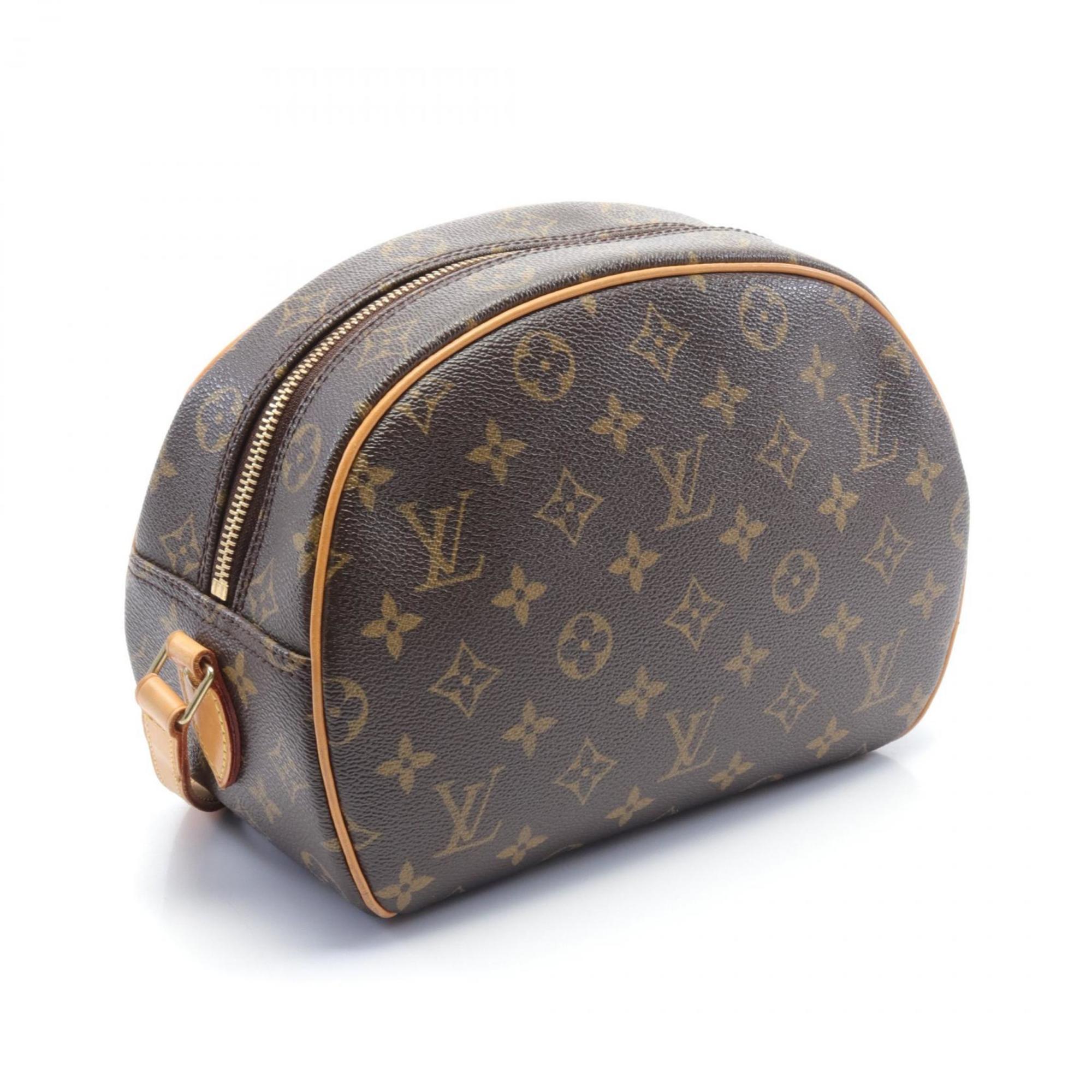 Louis Vuitton Blois Shoulder Bag, Coated Canvas, Leather, Monogram, Women's, Brown, M51221