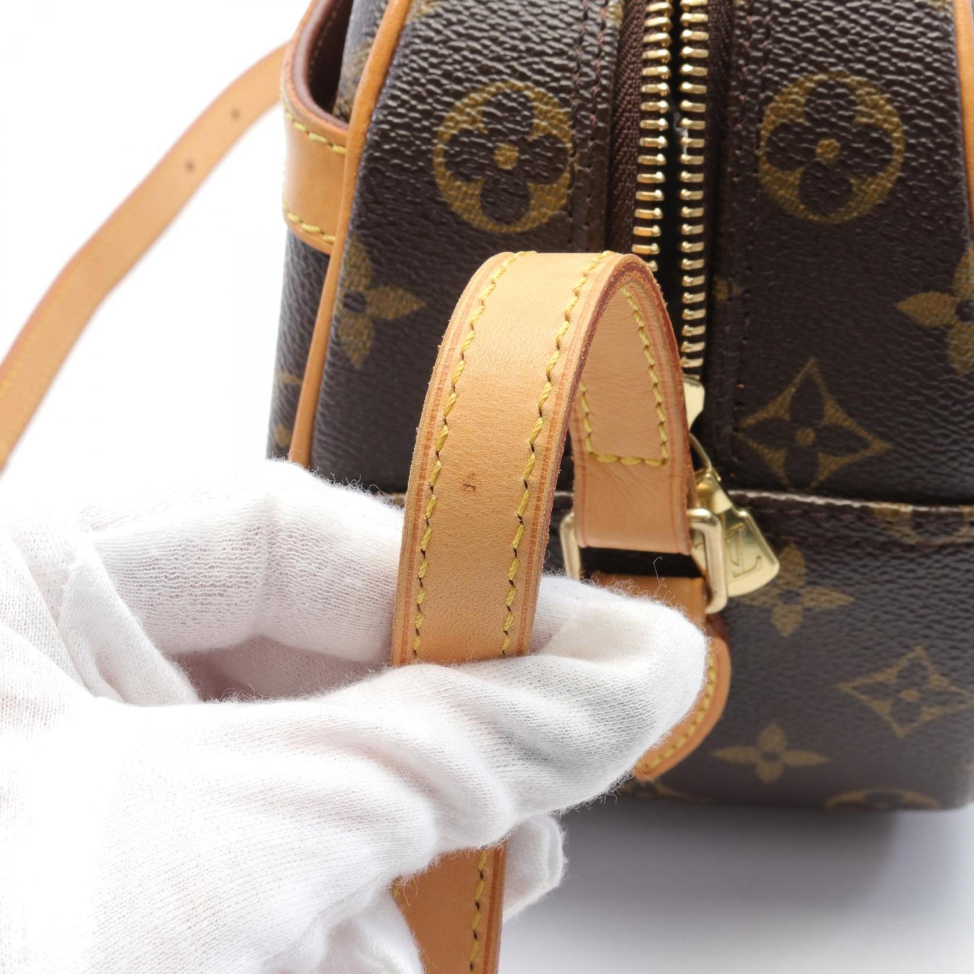 Louis Vuitton Blois Shoulder Bag, Coated Canvas, Leather, Monogram, Women's, Brown, M51221