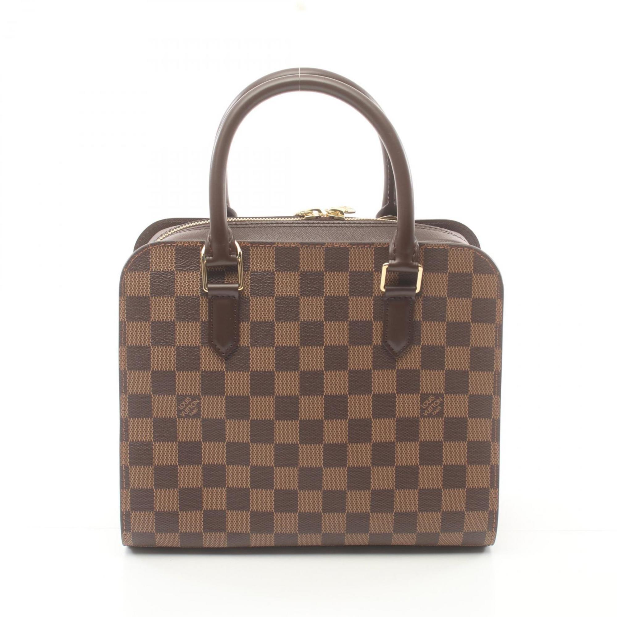 Louis Vuitton Triana Damier Ebene Handbag Bag Coated Canvas Leather Women's Brown N51155