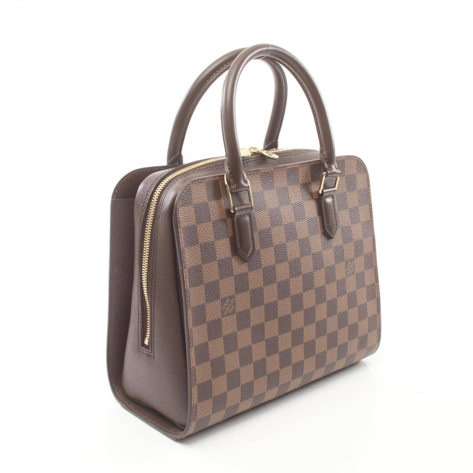 Louis Vuitton Triana Damier Ebene Handbag Bag Coated Canvas Leather Women's Brown N51155