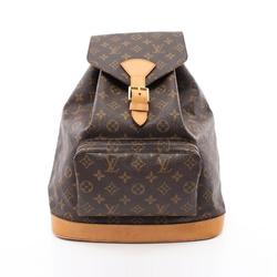 Louis Vuitton Montsouris GM Monogram Rucksack Backpack Bag Coated Canvas Leather Women's Brown M51135