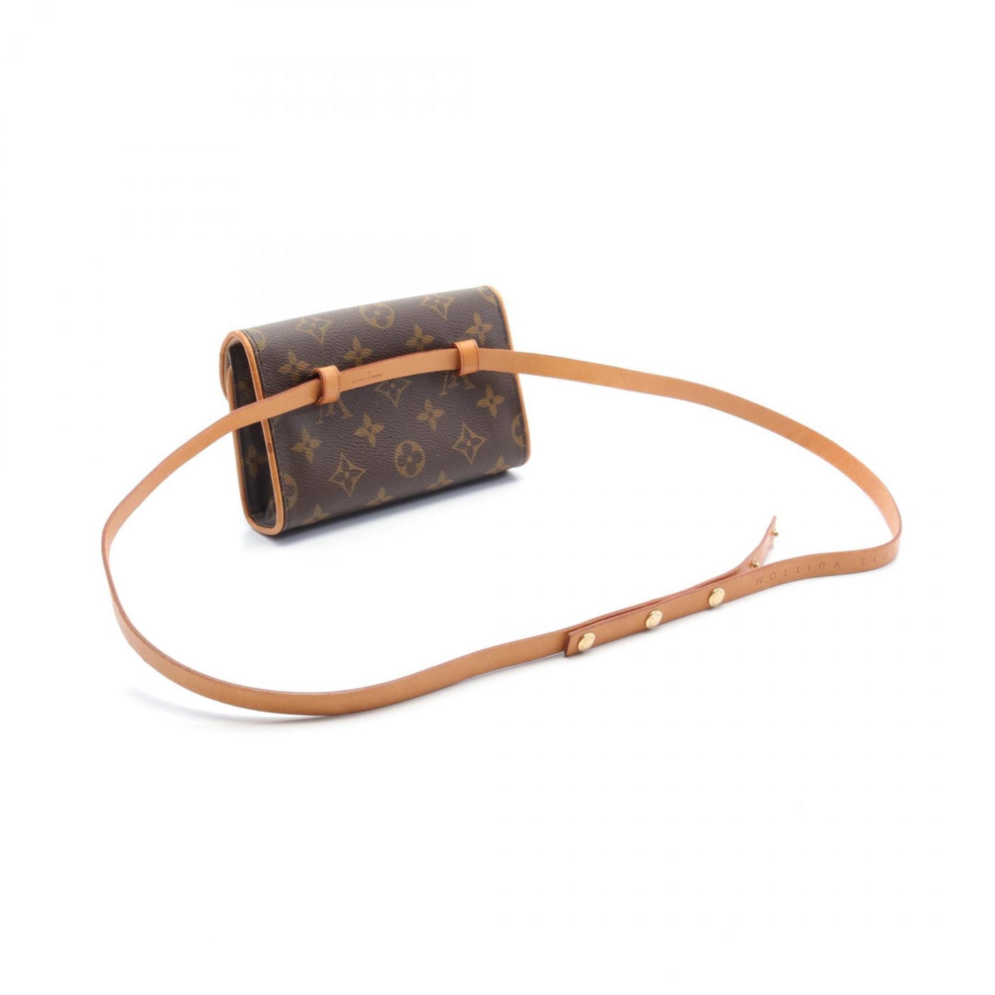 Louis Vuitton LOUIS VUITTON Pochette Florentine Waist Bag Body Coated Canvas Leather Monogram Women's Brown M51855