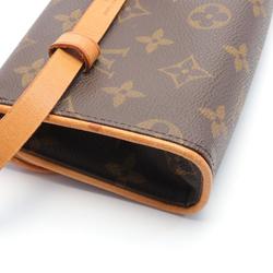 Louis Vuitton LOUIS VUITTON Pochette Florentine Waist Bag Body Coated Canvas Leather Monogram Women's Brown M51855