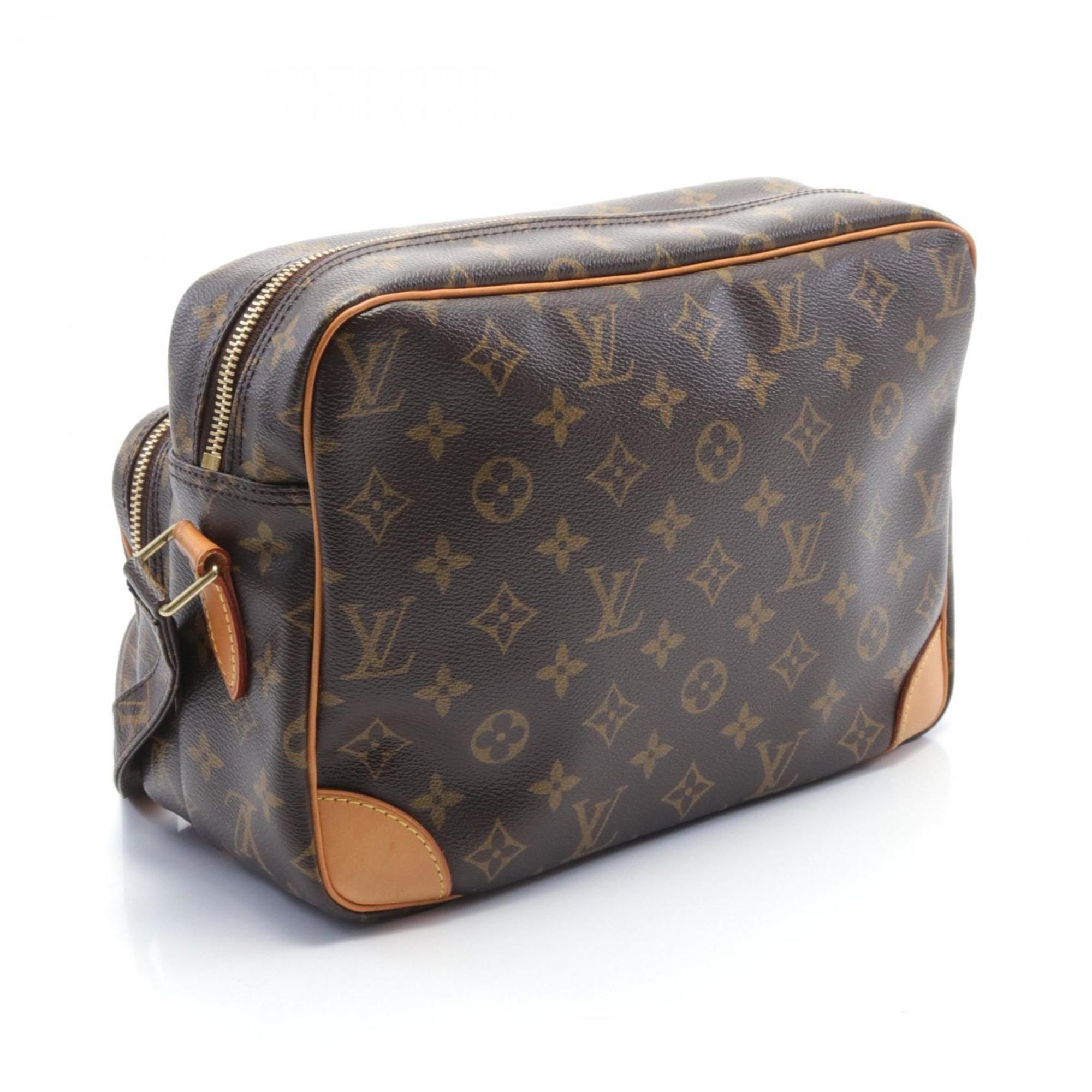 Louis Vuitton Nile Shoulder Bag, Coated Canvas, Leather, Monogram, Women's, Brown, M45244