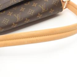 Louis Vuitton Beverly MM Shoulder Bag, Coated Canvas, Leather, Monogram, Women's, Brown, M40121