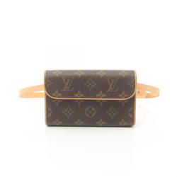 Louis Vuitton LOUIS VUITTON Pochette Florentine Monogram Waist Bag Body Coated Canvas Leather Women's Brown M51855