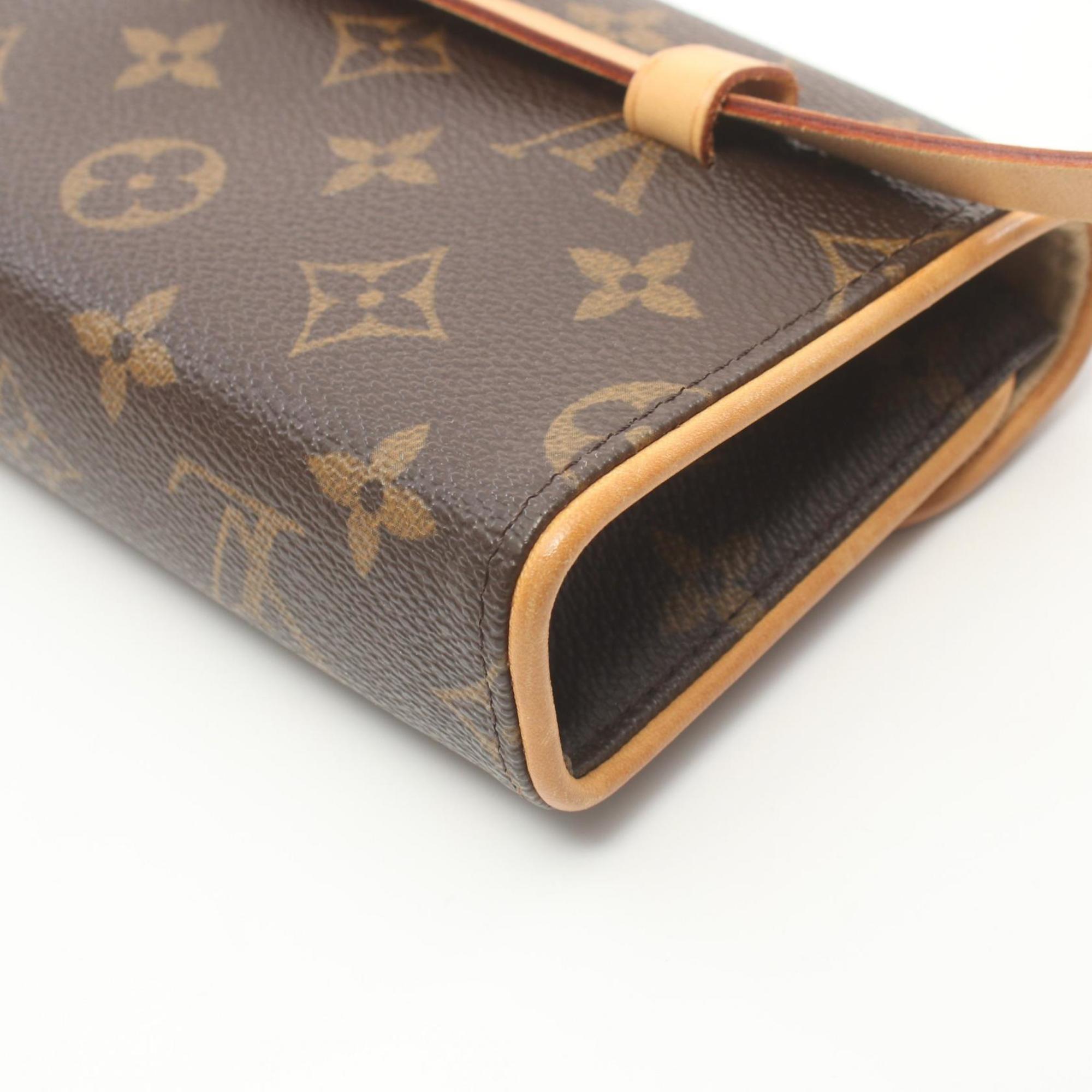 Louis Vuitton LOUIS VUITTON Pochette Florentine Monogram Waist Bag Body Coated Canvas Leather Women's Brown M51855