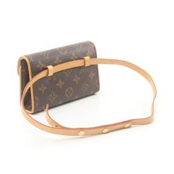 Louis Vuitton LOUIS VUITTON Pochette Florentine Monogram Waist Bag Body Coated Canvas Leather Women's Brown M51855