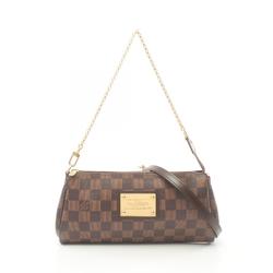 Louis Vuitton Eva Damier Ebene Handbag Bag Coated Canvas Leather Women's Brown N55213