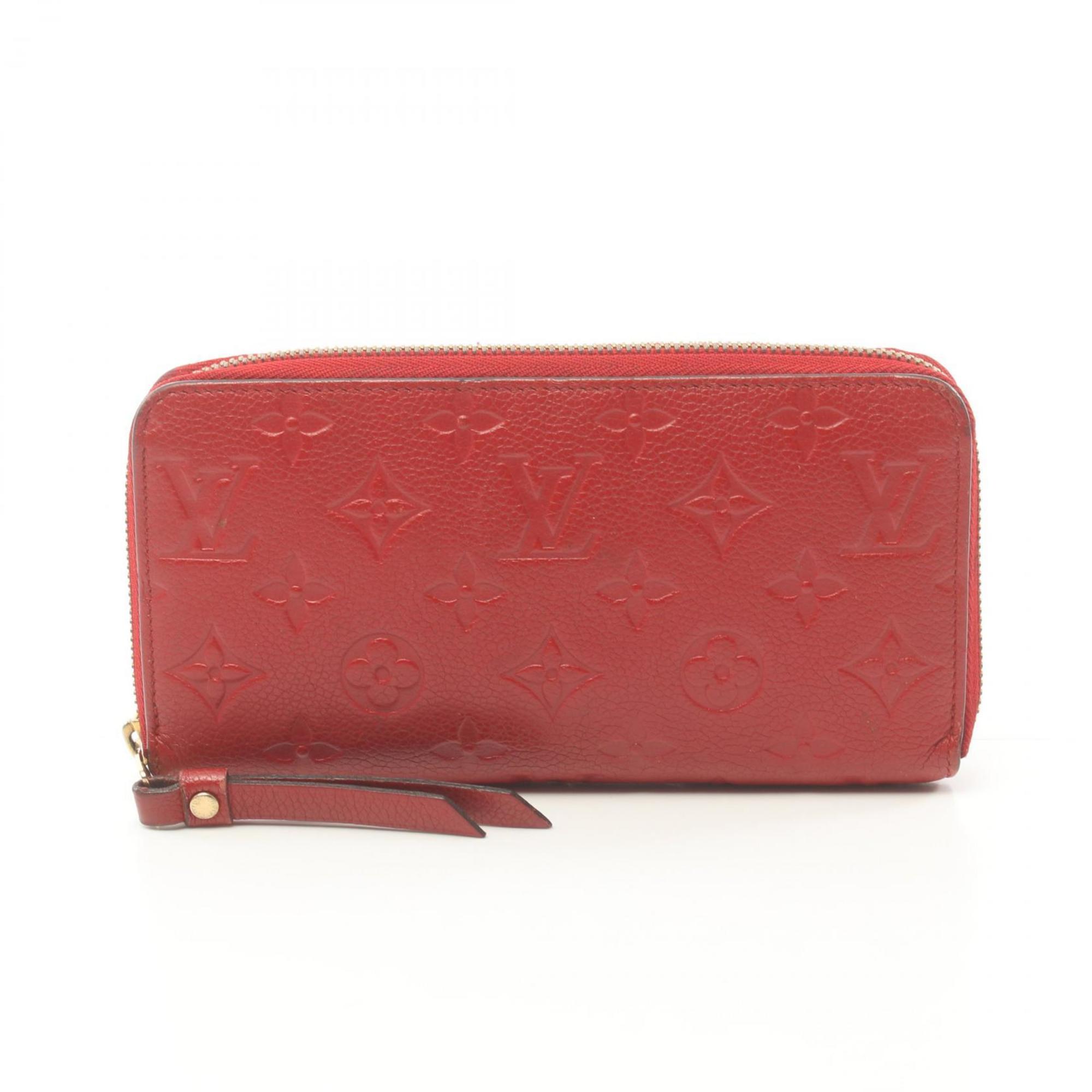 Louis Vuitton LOUIS VUITTON Zippy Wallet Monogram Empreinte Scarlet Round Long Leather Women's Red M63691