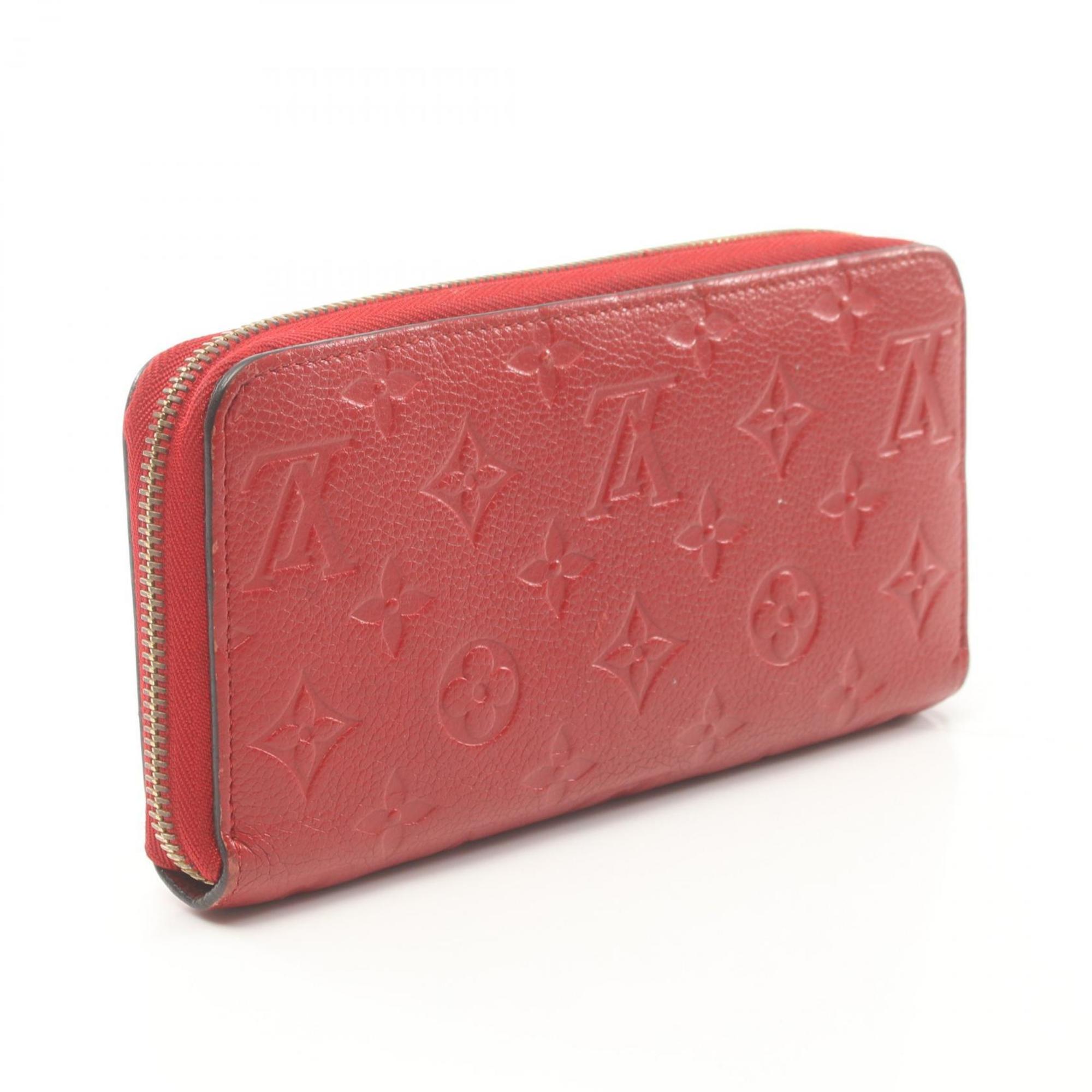 Louis Vuitton LOUIS VUITTON Zippy Wallet Monogram Empreinte Scarlet Round Long Leather Women's Red M63691