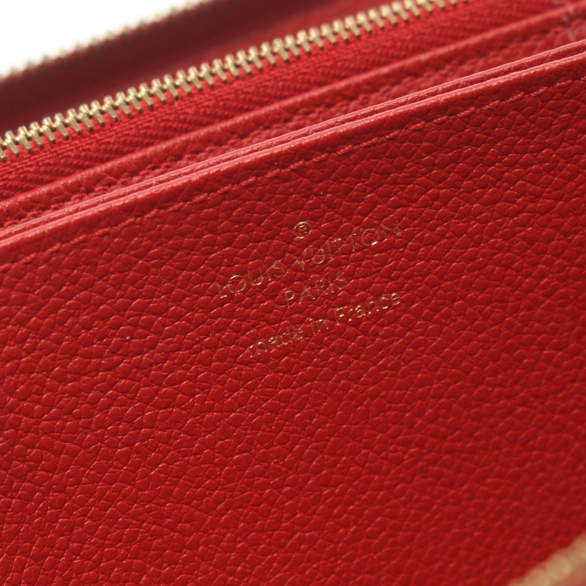 Louis Vuitton LOUIS VUITTON Zippy Wallet Monogram Empreinte Scarlet Round Long Leather Women's Red M63691