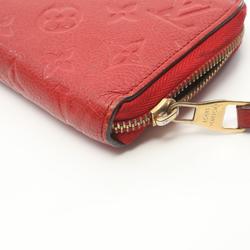 Louis Vuitton LOUIS VUITTON Zippy Wallet Monogram Empreinte Scarlet Round Long Leather Women's Red M63691