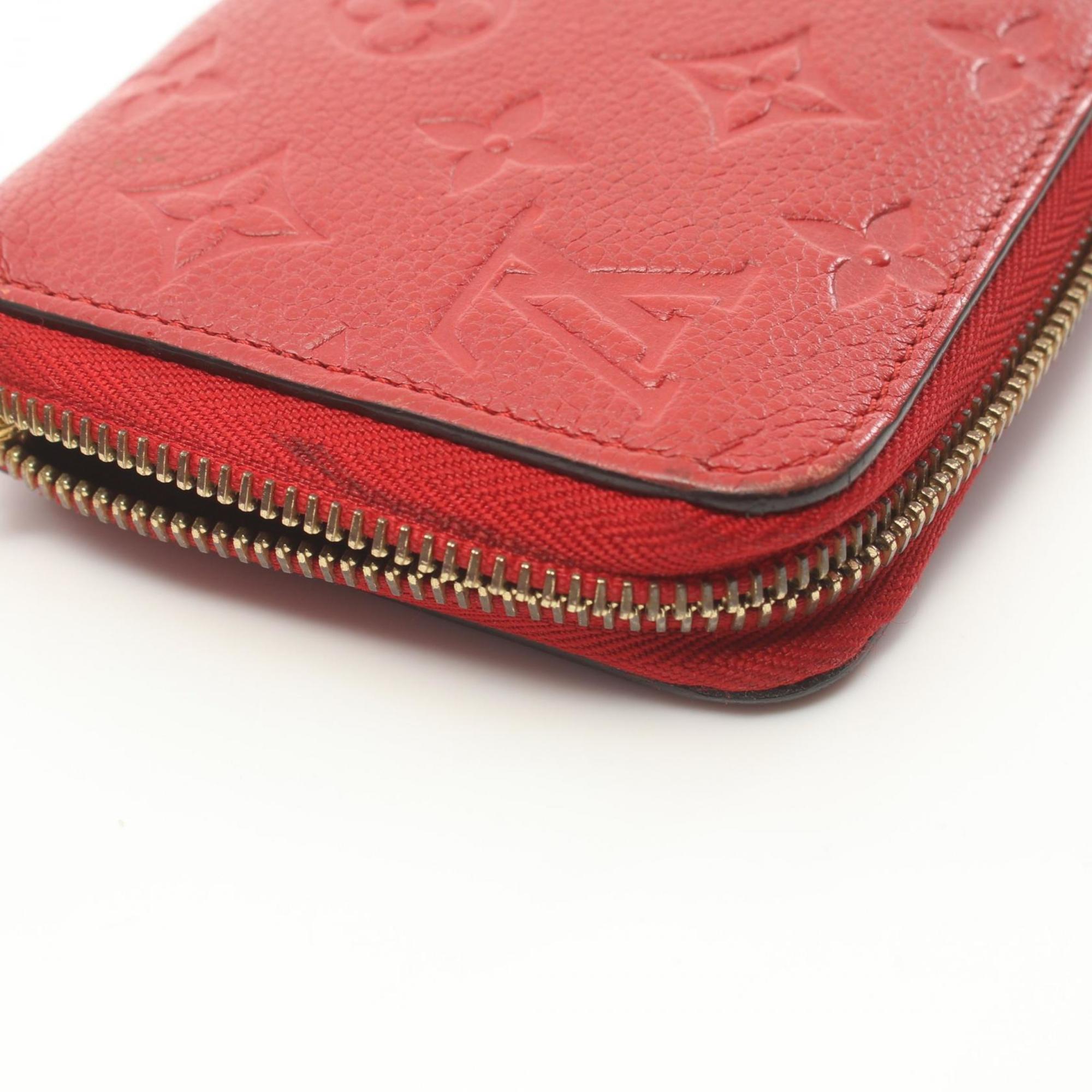 Louis Vuitton LOUIS VUITTON Zippy Wallet Monogram Empreinte Scarlet Round Long Leather Women's Red M63691