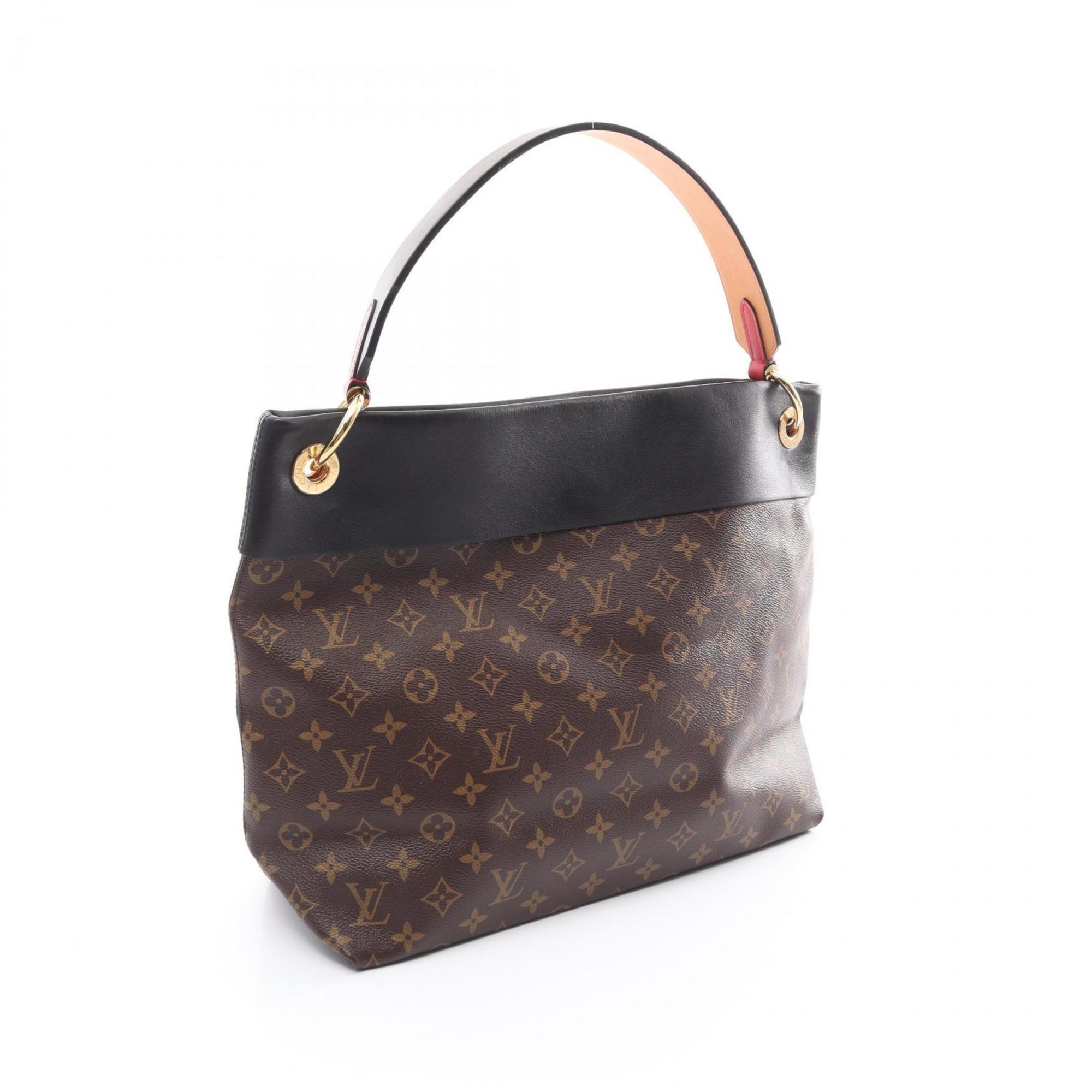 Louis Vuitton Tuileries Hobo Shoulder Bag Coated Canvas Leather Monogram Women's Brown Black M43154