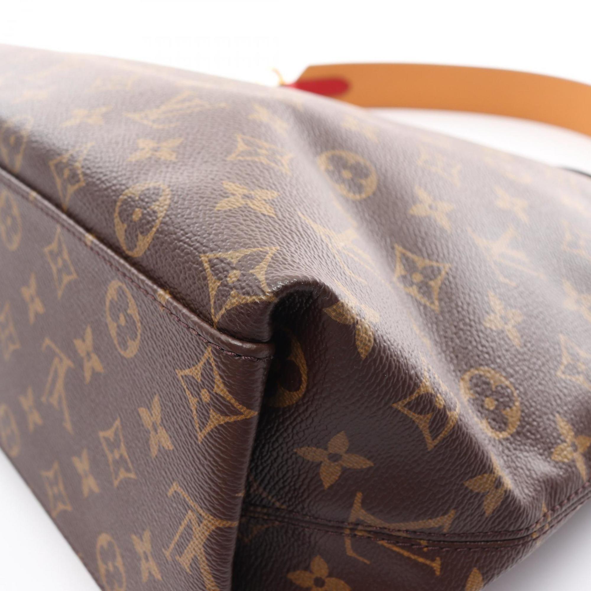 Louis Vuitton Tuileries Hobo Shoulder Bag Coated Canvas Leather Monogram Women's Brown Black M43154