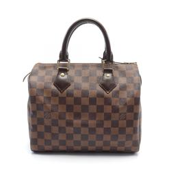 Louis Vuitton Speedy 25 Handbag Bag Coated Canvas Leather Damier Women's Brown N41365