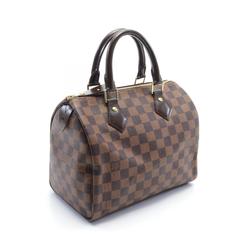 Louis Vuitton Speedy 25 Handbag Bag Coated Canvas Leather Damier Women's Brown N41365