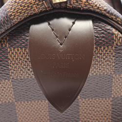 Louis Vuitton Speedy 25 Handbag Bag Coated Canvas Leather Damier Women's Brown N41365