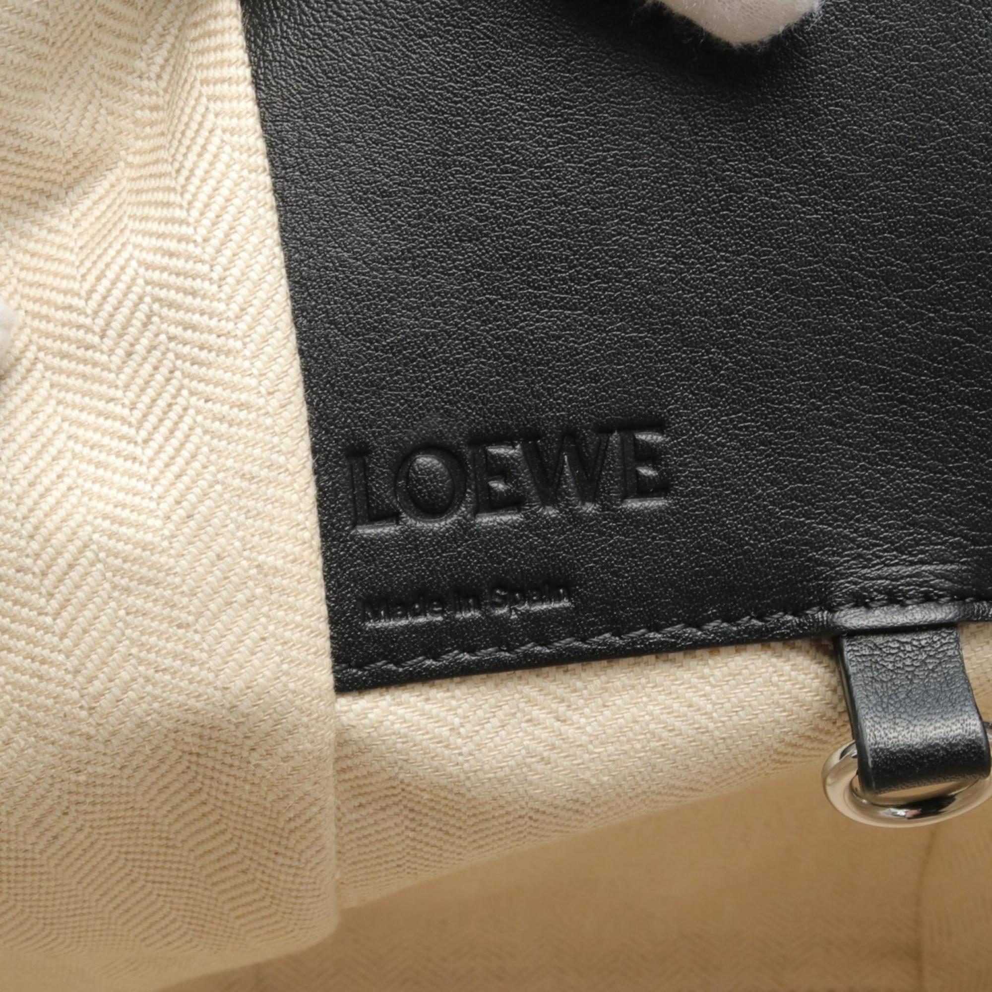 LOEWE Hammock Bag Small Shoulder Leather Women's Beige Green Black 326.30KS35