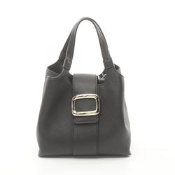 Roger Vivier Viv Shock Bag Handbag Leather Women's Black RBWAOGA0100