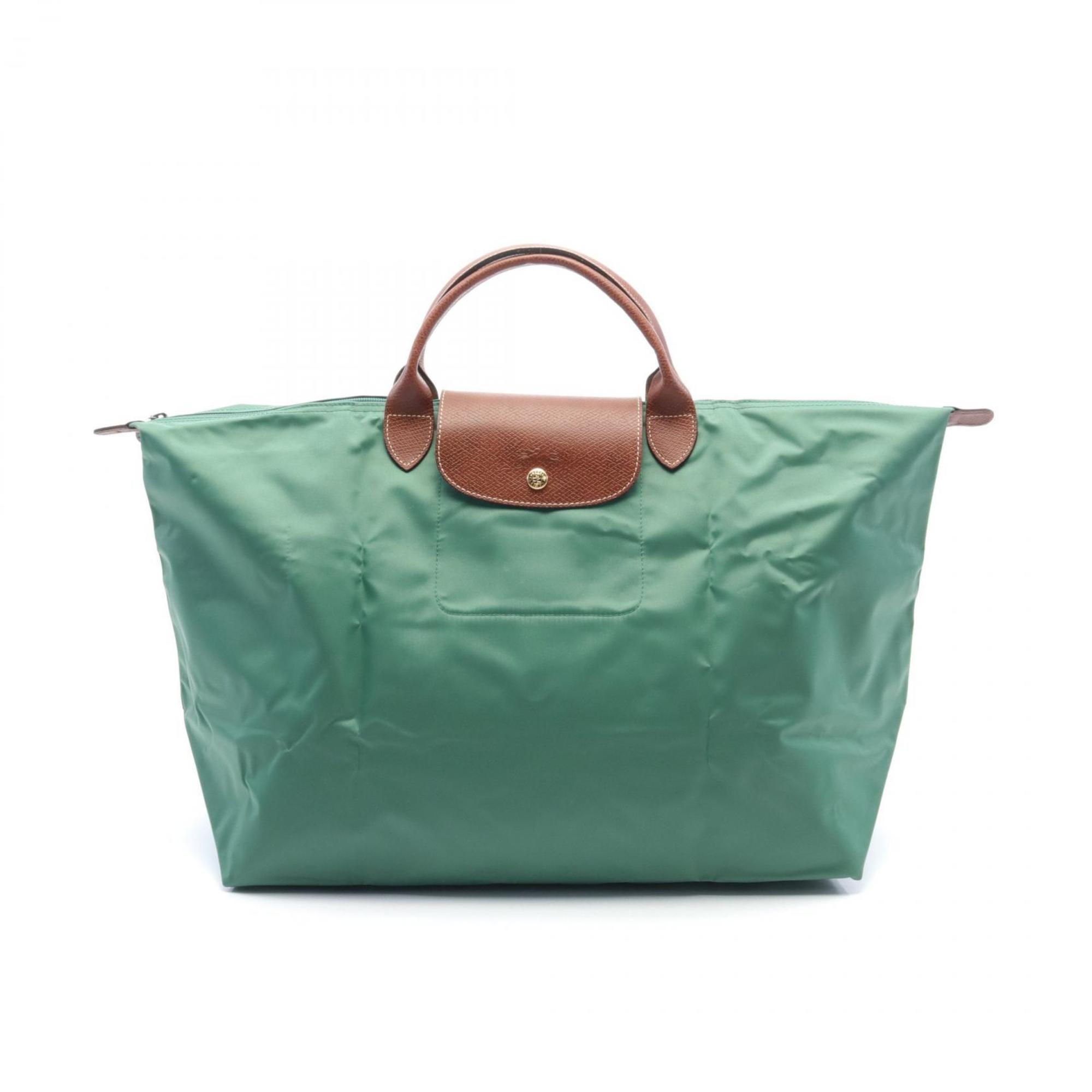 Longchamp Le Pliage Original S Tote Bag, Nylon Leather, Women's, Green, Brown, L1624089P84