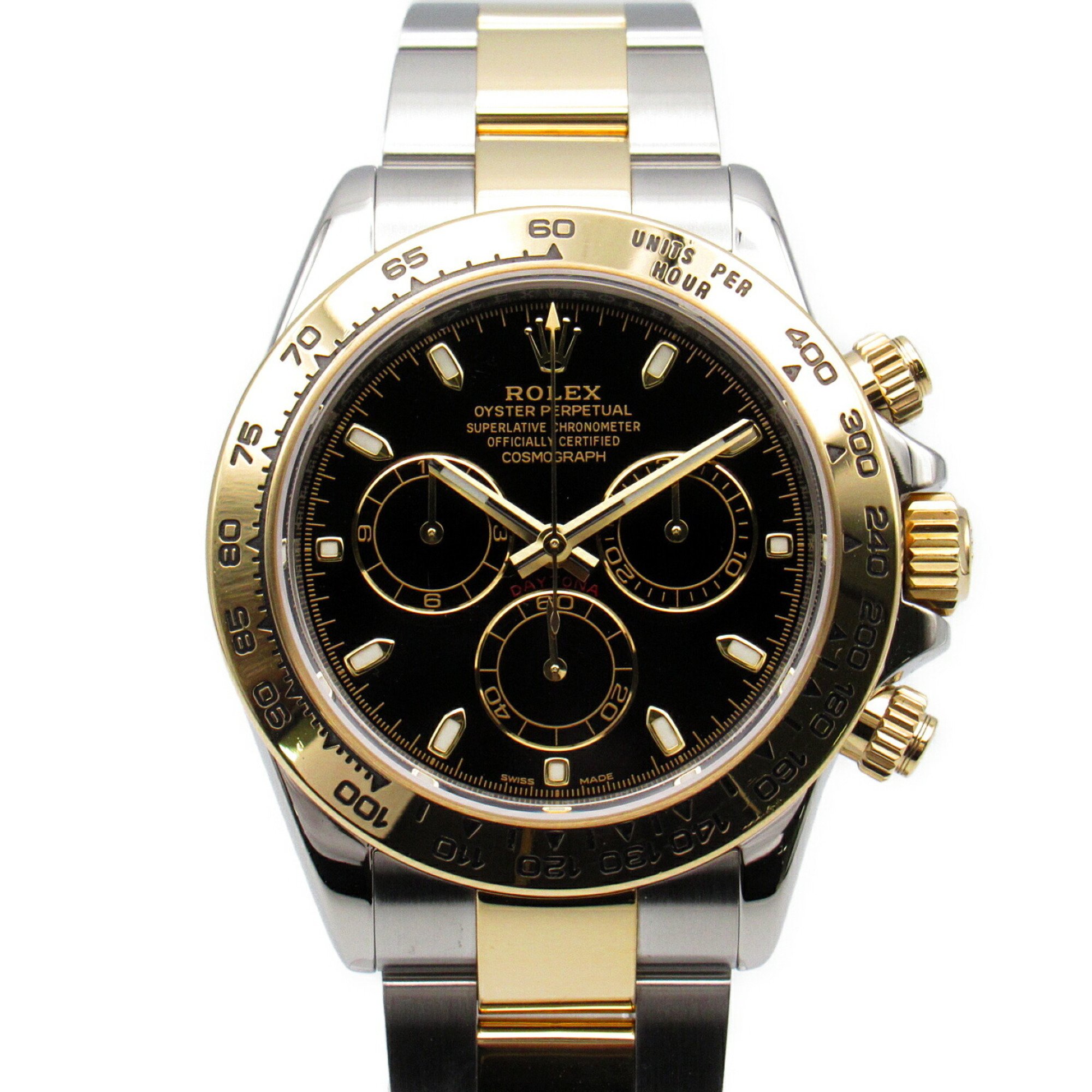 Rolex Daytona Random Number Wristwatch K18 (Yellow Gold) Stainless Steel Men's Black BK NB 116503