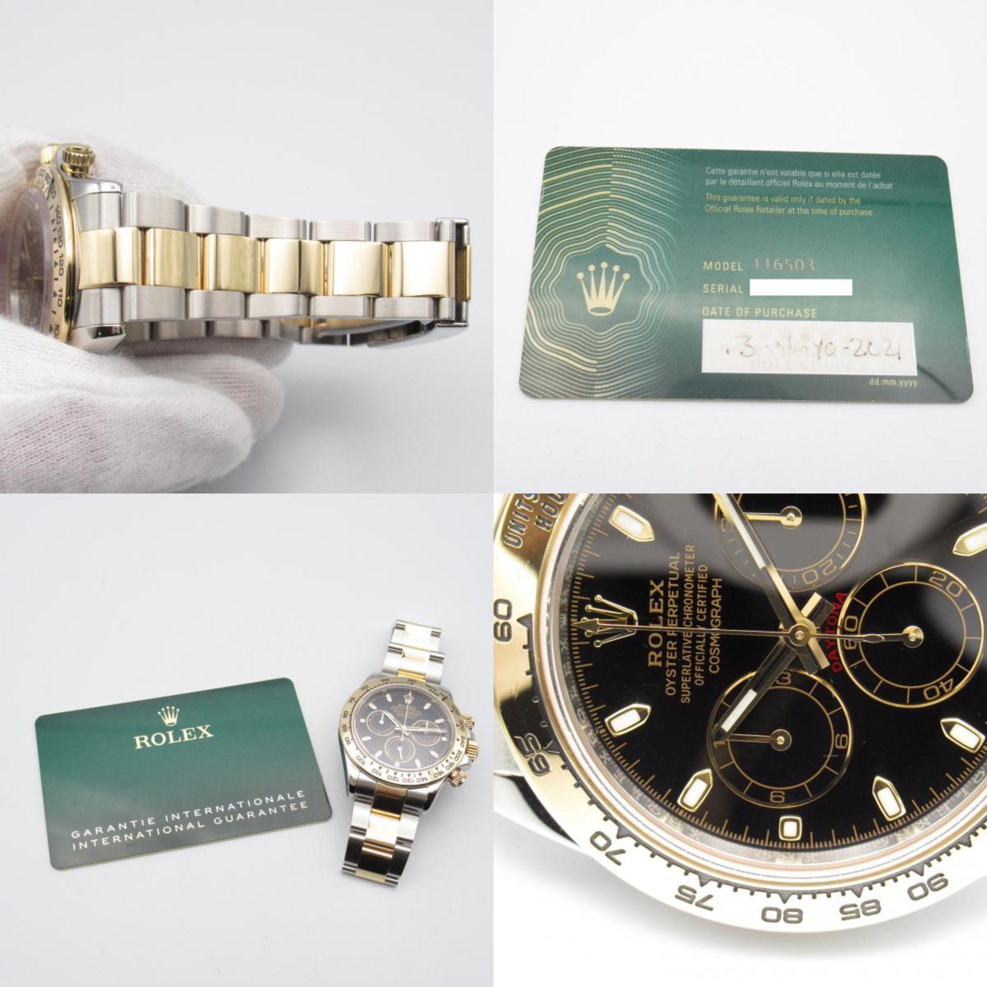 Rolex Daytona Random Number Wristwatch K18 (Yellow Gold) Stainless Steel Men's Black BK NB 116503