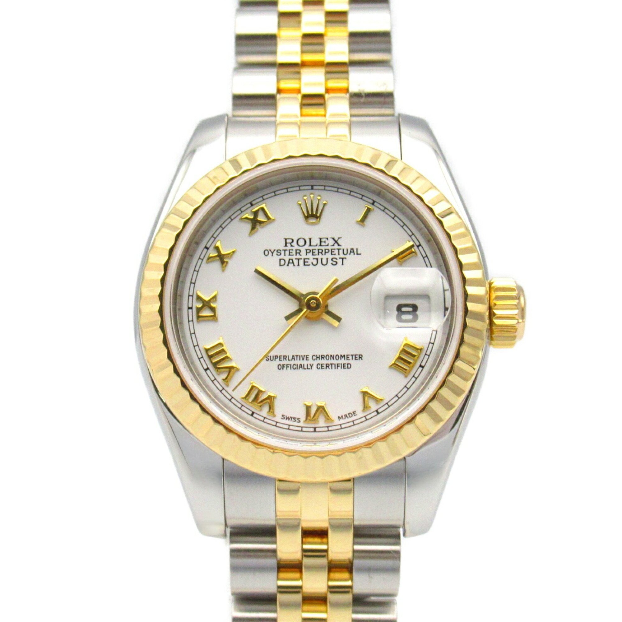 Rolex ROLEX Datejust F Series Wristwatch K18 (Yellow Gold) Stainless Steel Ladies White WH RO 179173